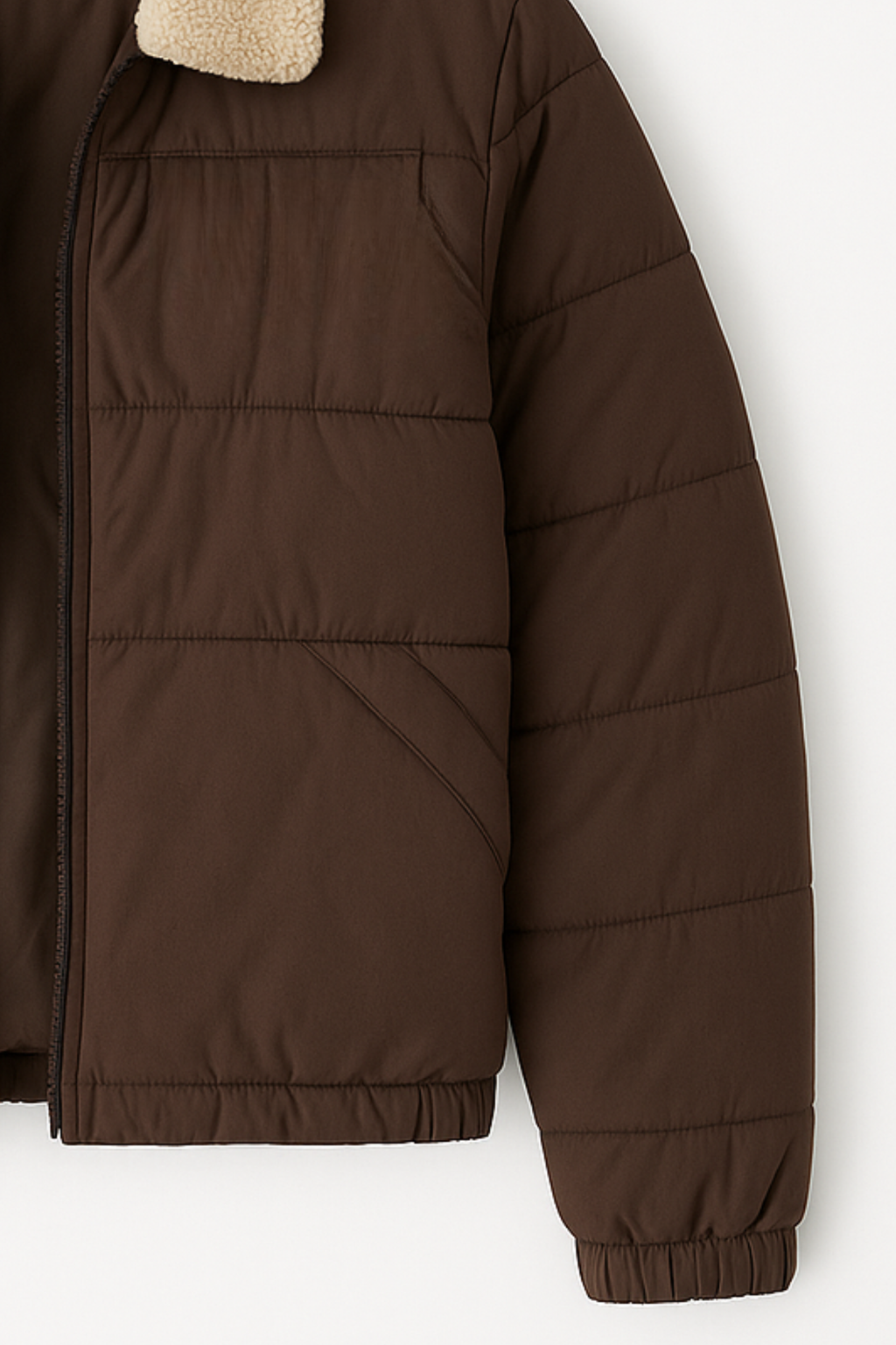 Sherpa Puffer Jacket - British Tan