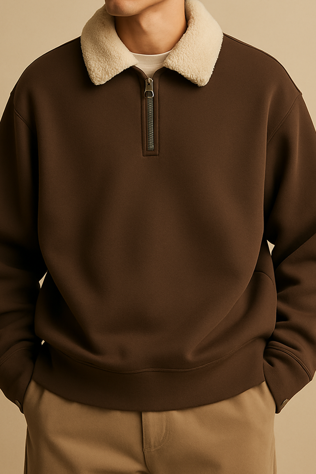 Sherpa Fur Fleece Sweater - Oakridge