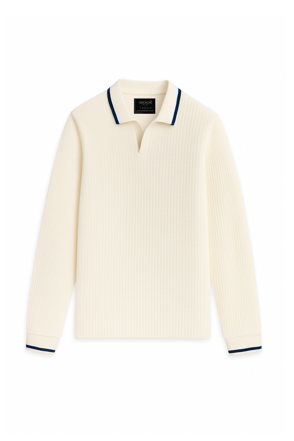 Cotton Waffle Knit Tipping Full Polo - Serenity