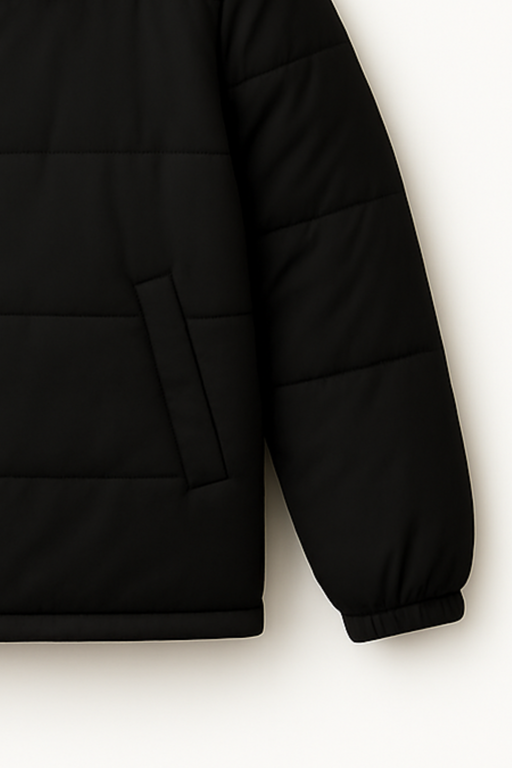 Sherpa Puffer Jacket - Midnight Black