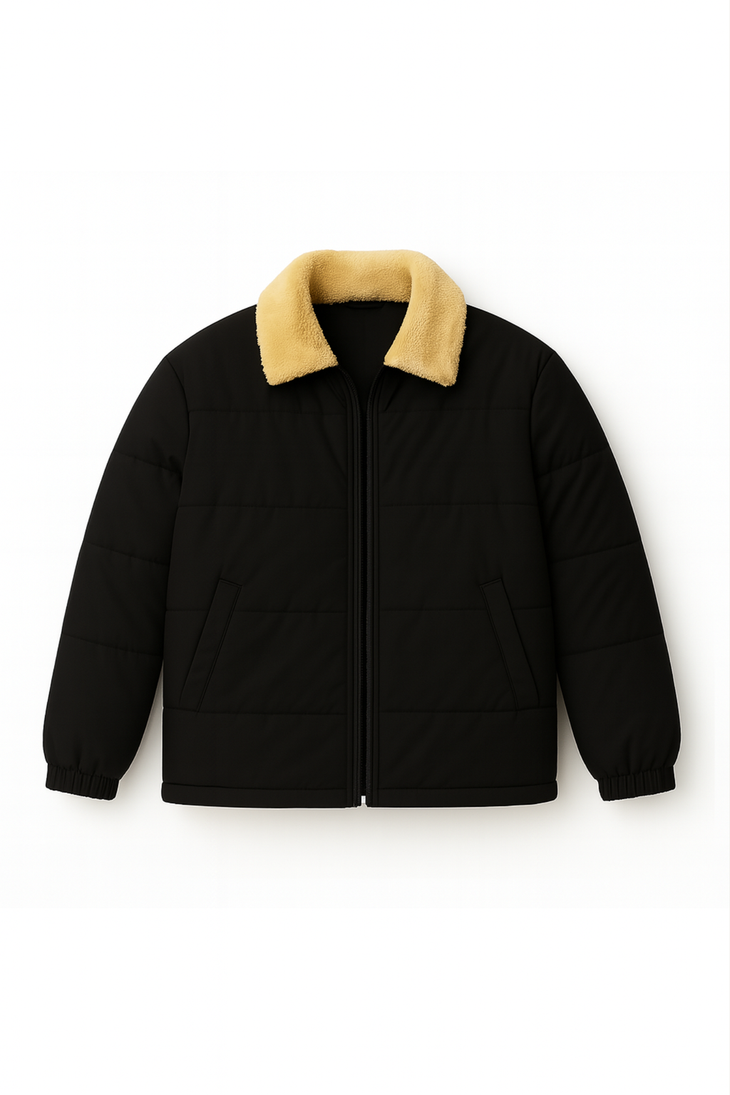 Sherpa Puffer Jacket - Midnight Black