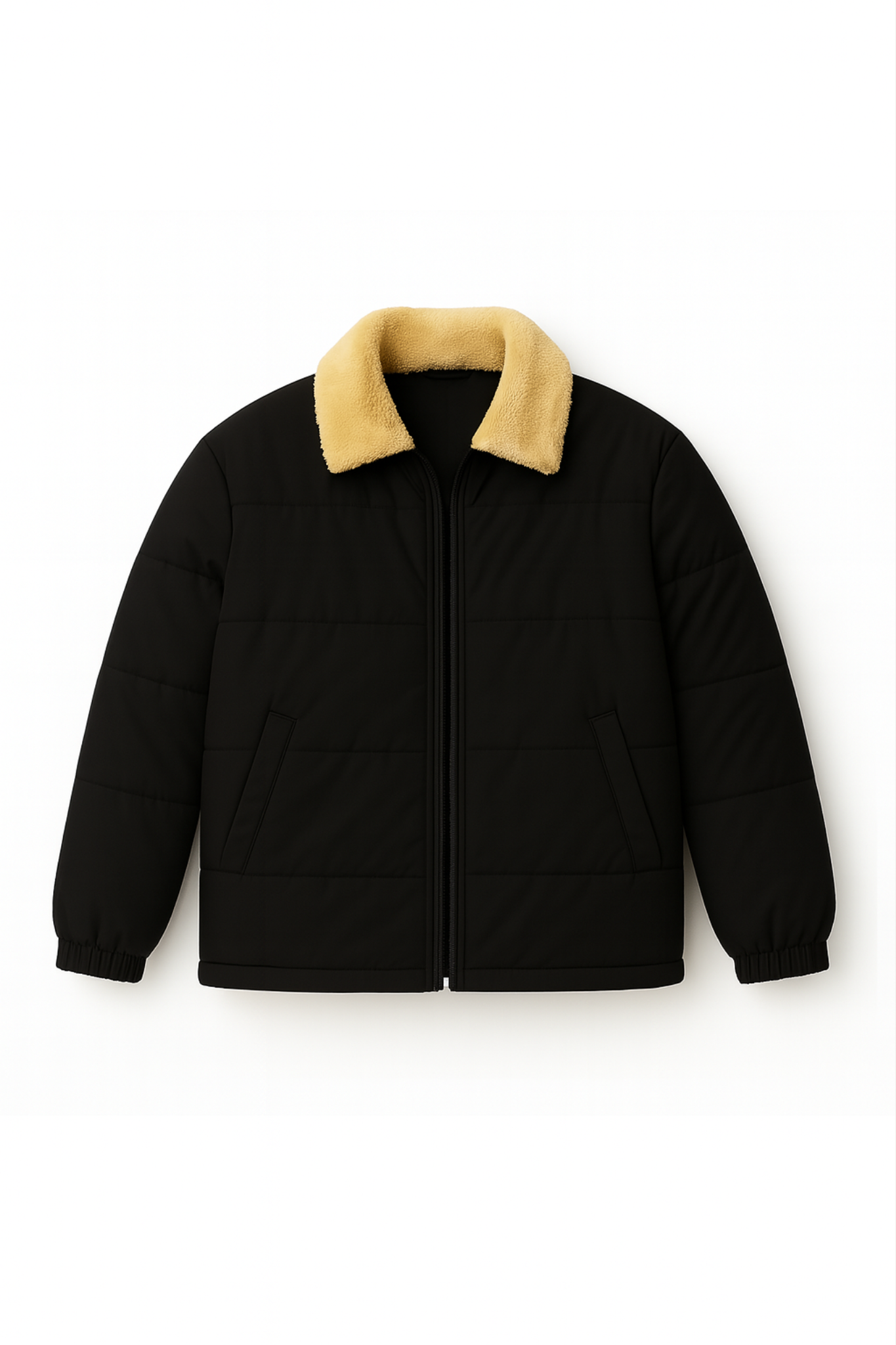 Sherpa Puffer Jacket - Midnight Black