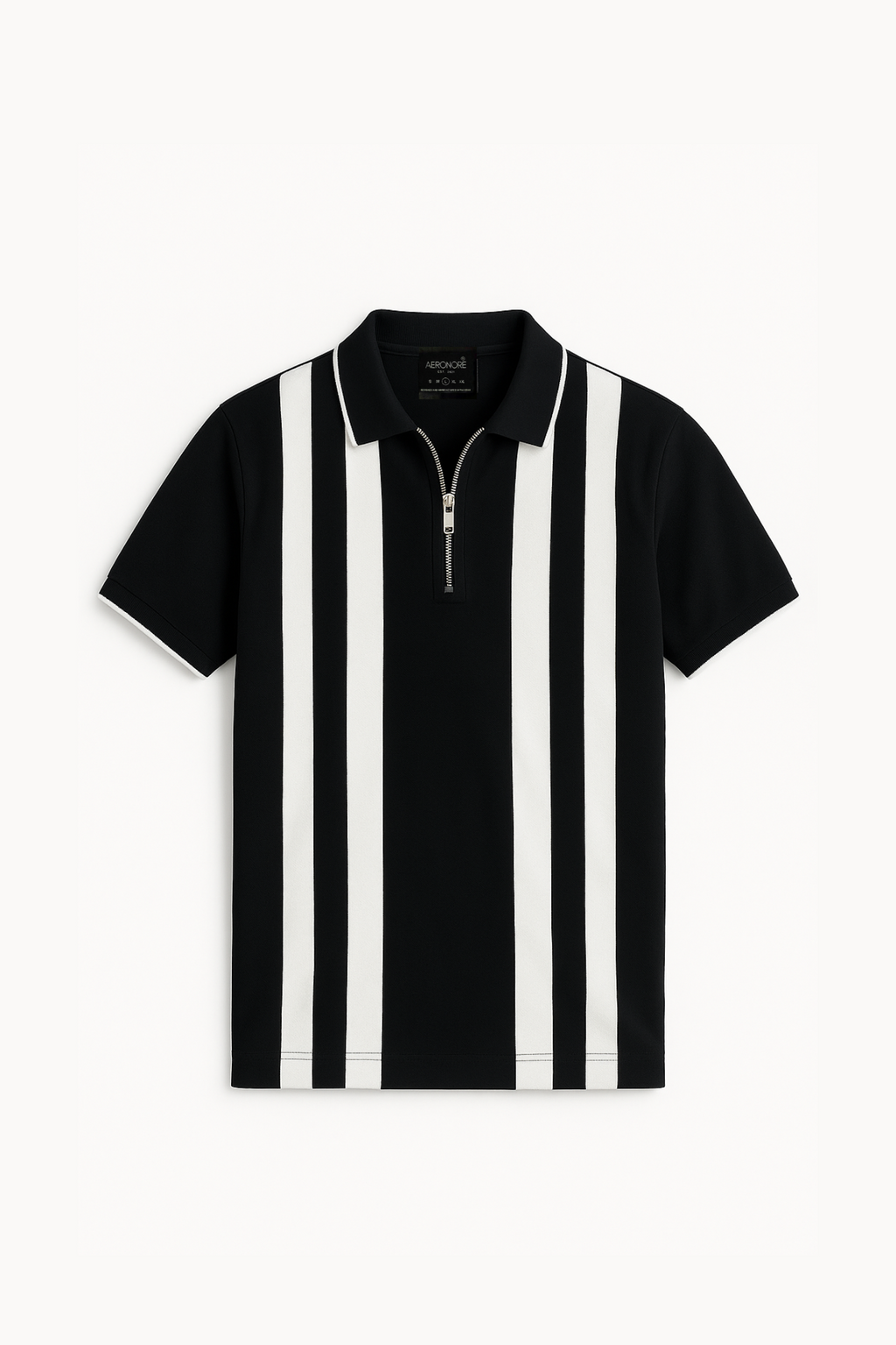 Cotton Striped Polo - Raven