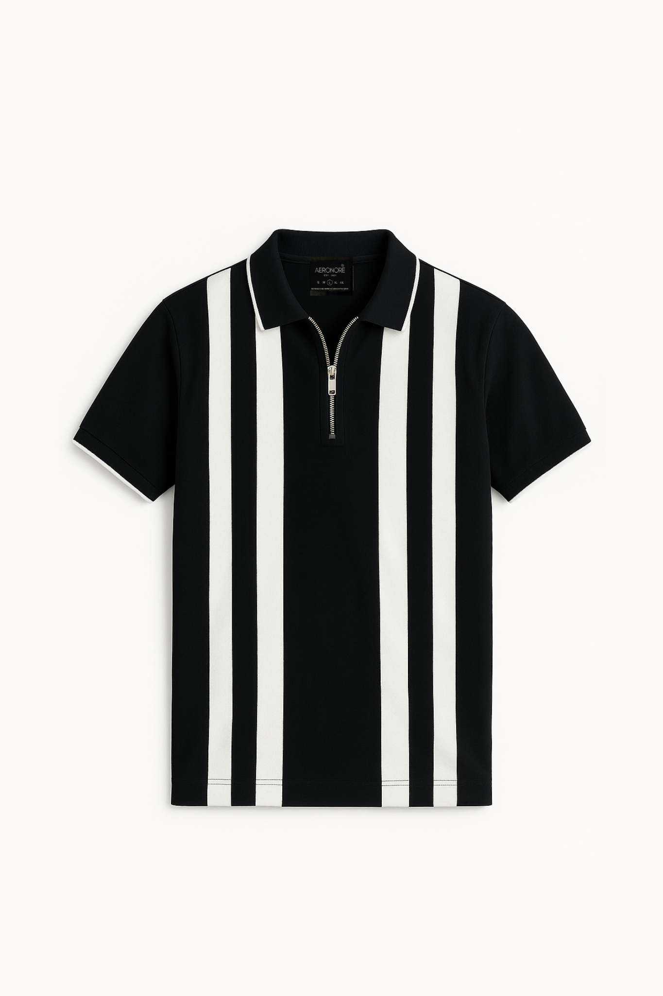 Cotton Striped Polo - Raven