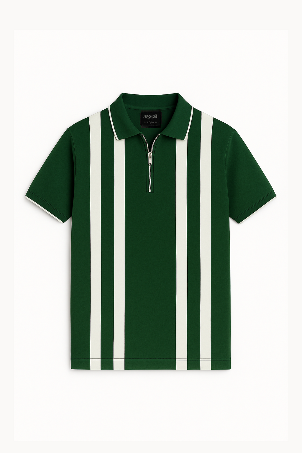 Cotton Striped Polo - Forest