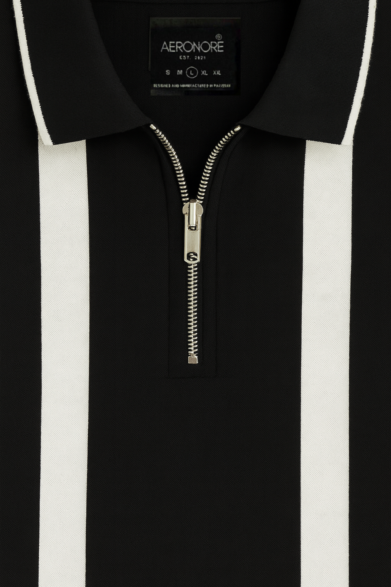 Cotton Striped Polo - Raven