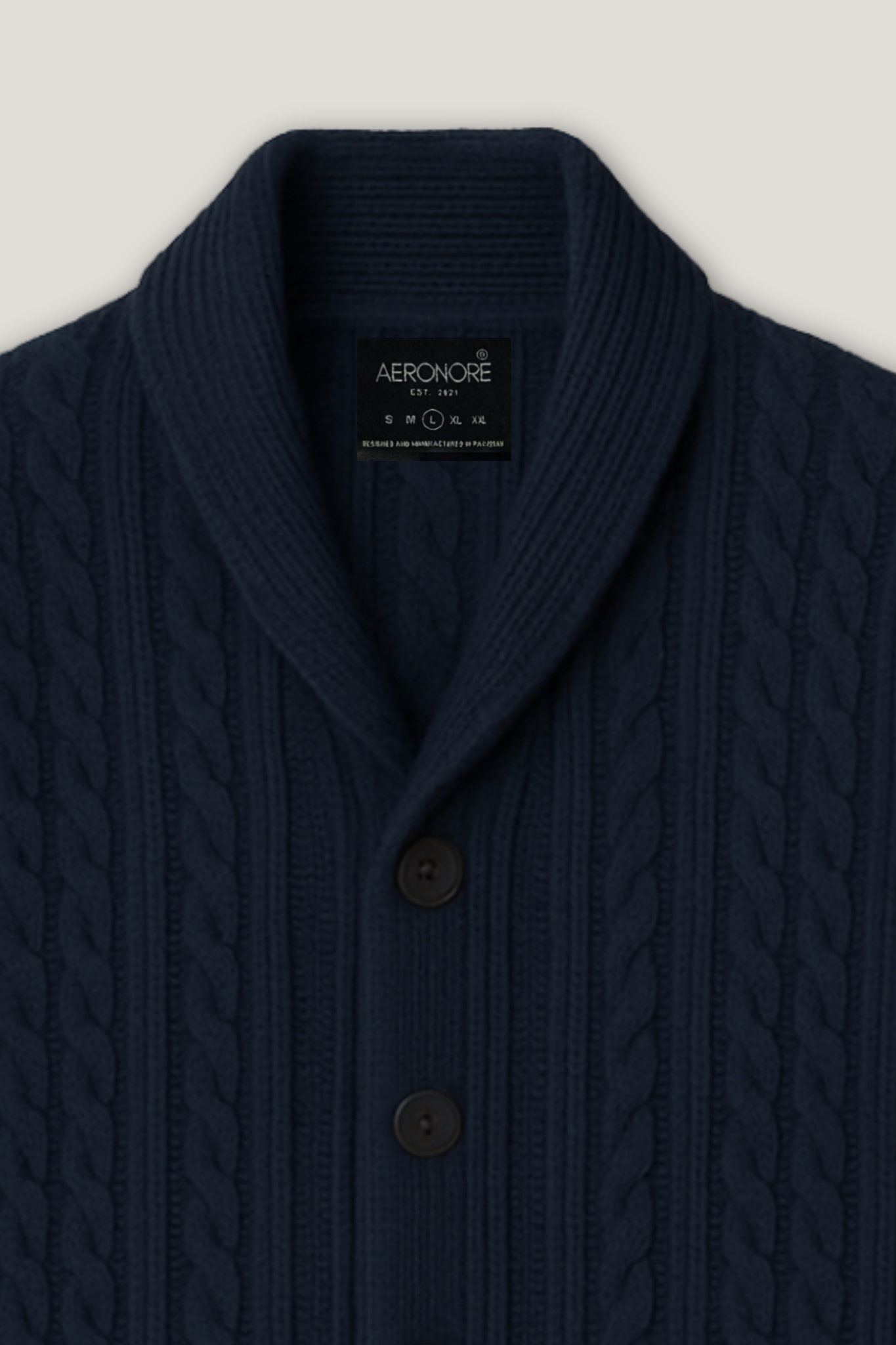 Heritage Cable-Knit Cardigan Sweater - Admiral
